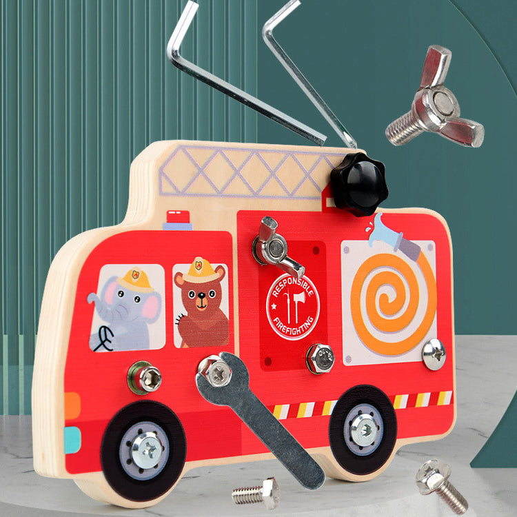 Kids Montessori Fire Truck Toy - BabyOlivia