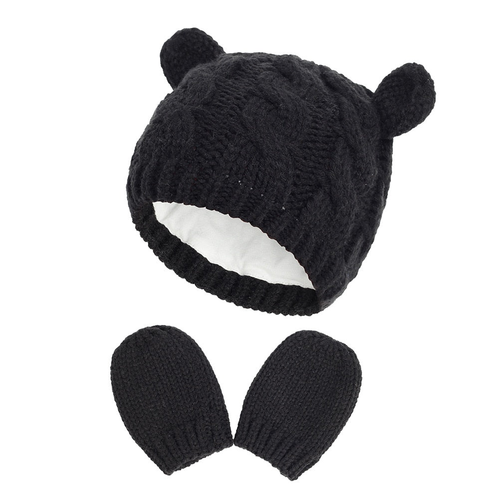 Winter Warm Knitted Hat & Gloves