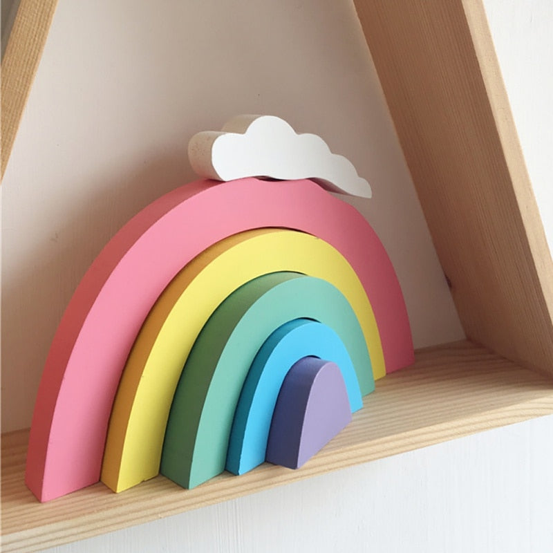 Colorful Wooden Rainbow Decor - BabyOlivia