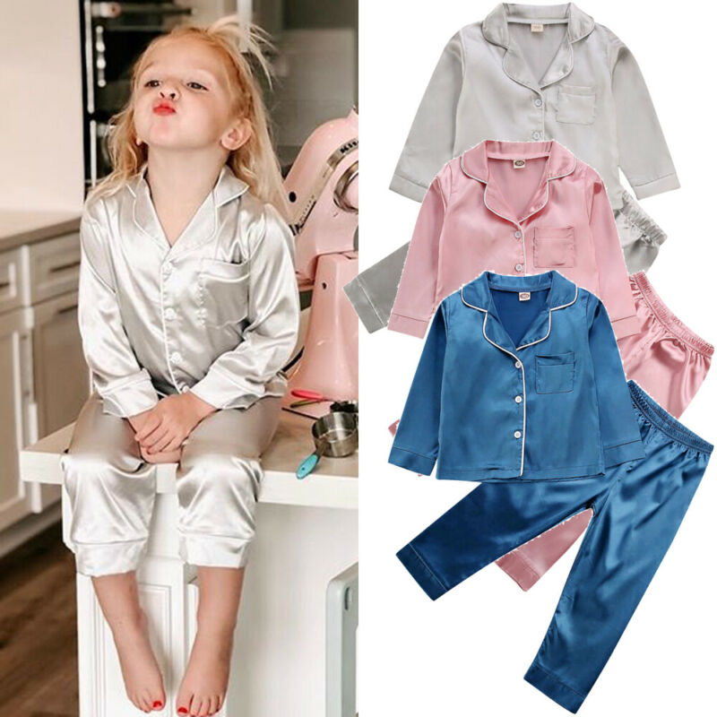 Premium Kids Pyjamas Silk Satin - BabyOlivia