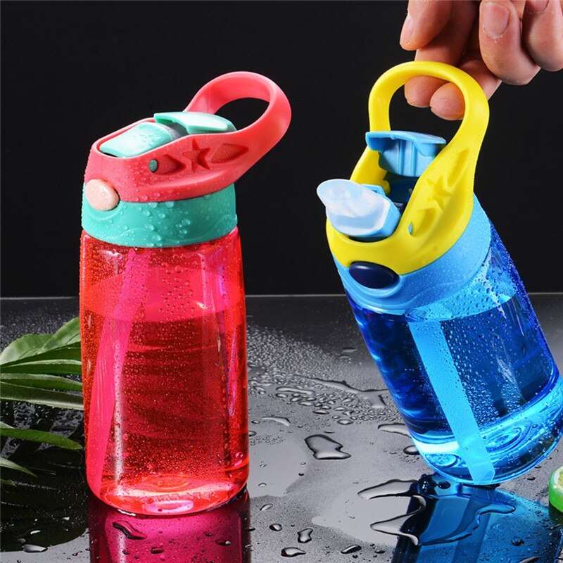 480ml Kids Water Bottle with Straw Lid And Handle