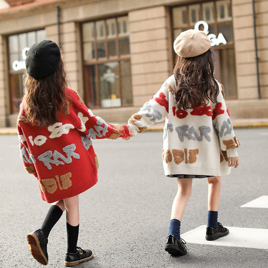 Knitted Designer Long Sweater 5Y-13Y