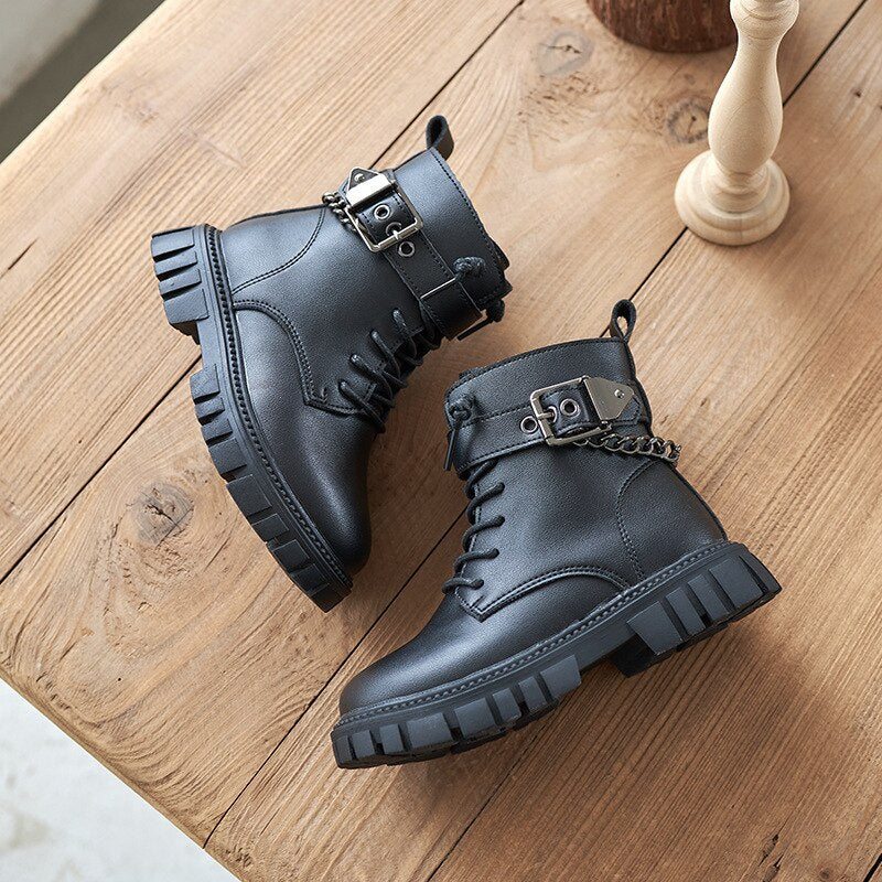 Winter British Style Leather Boots