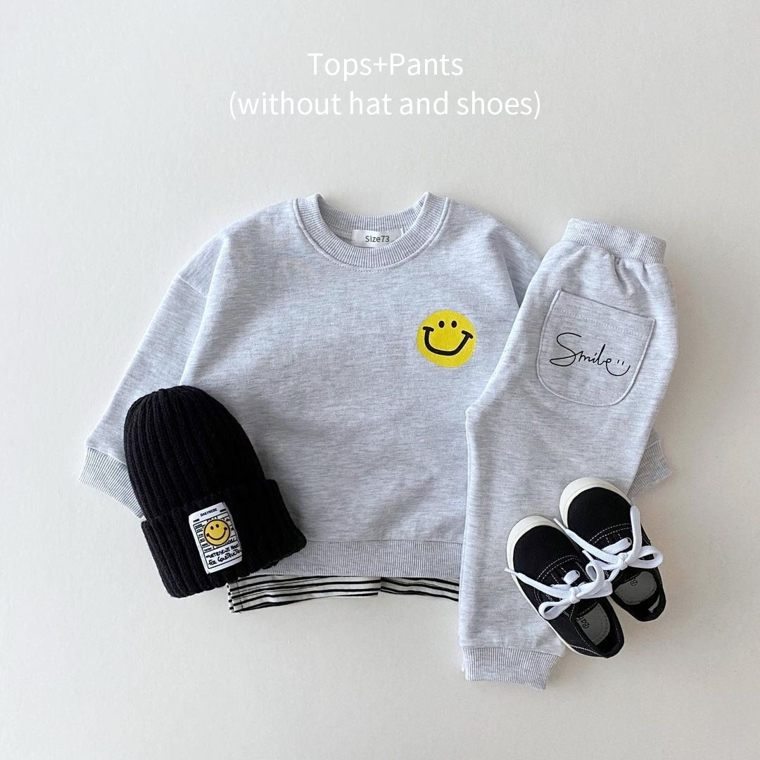 Cute Smiley Sweatshirt + Jogger Pants