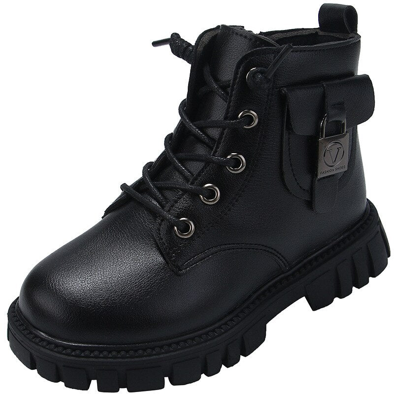 Fashion Leather Waterproof Boots