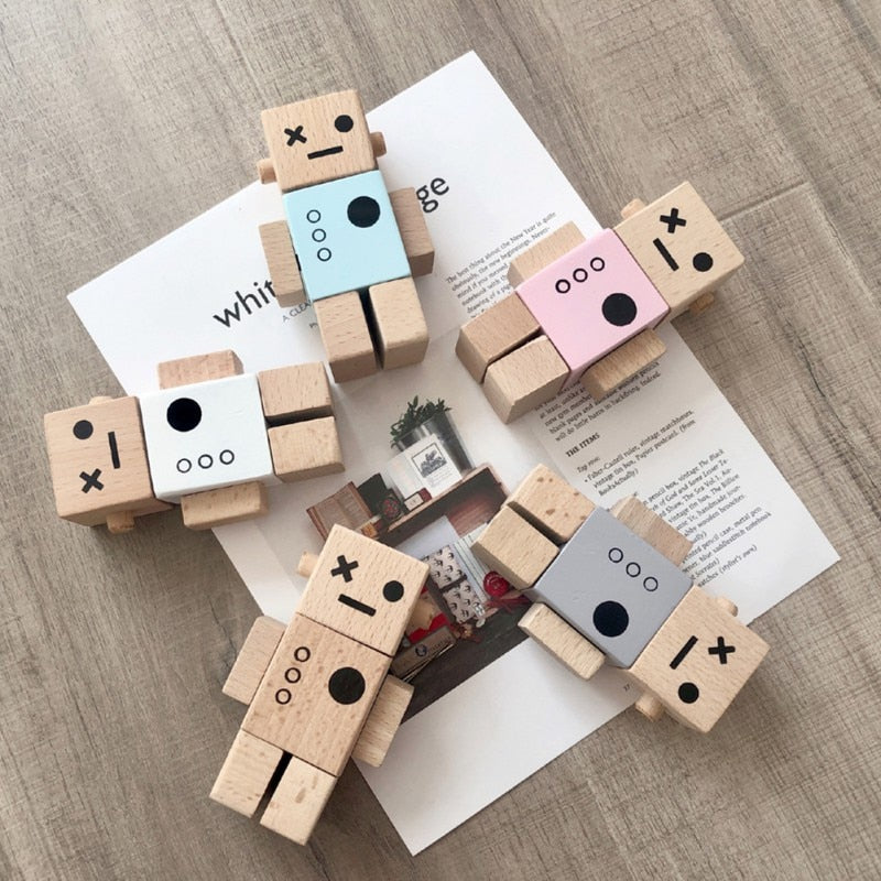 Nordic Style Wooden Robot Toy